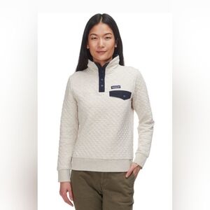 Patagonia Quilted Pullover - Cream with Navy Accents